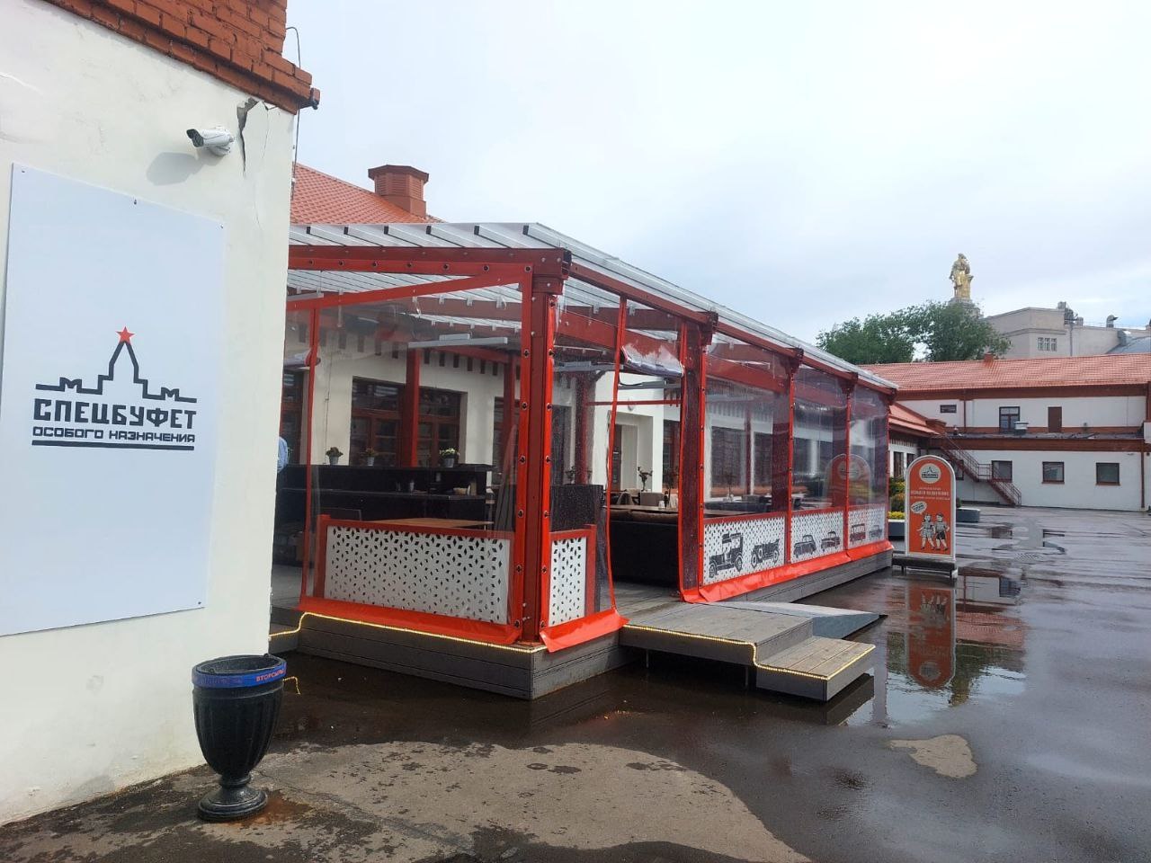 ПВХ шторы для летней террасы кафе в Приволжске